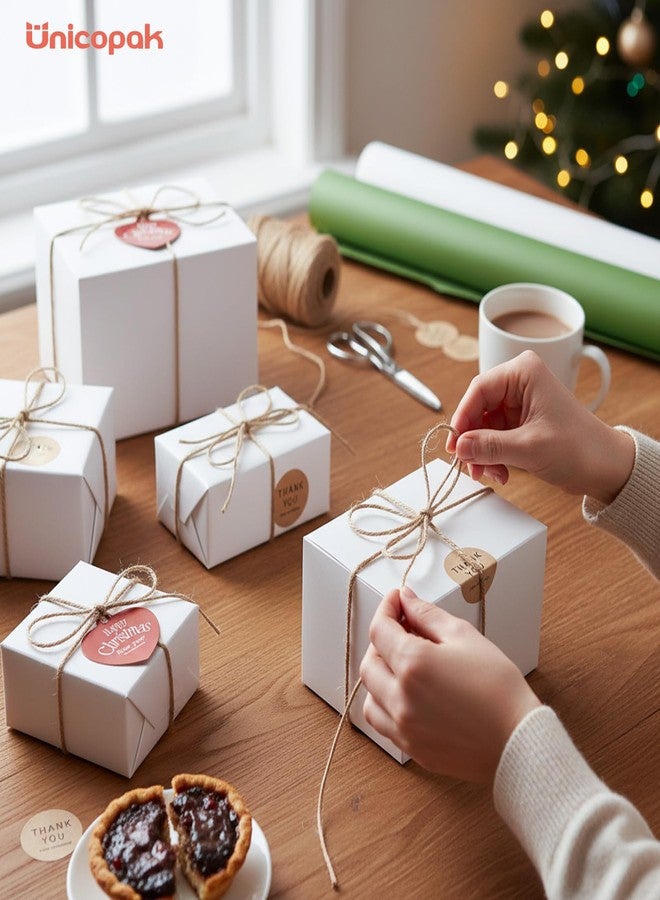 UnicoPak 10 Pack 6x4.5x4.5 Gift Boxes with Lids for Presents White Gift Boxes for Ornaments, Candles, Mugs, Crafting, Treat, Ideal for Birthday Christmas Party Homemade Business - Image 4